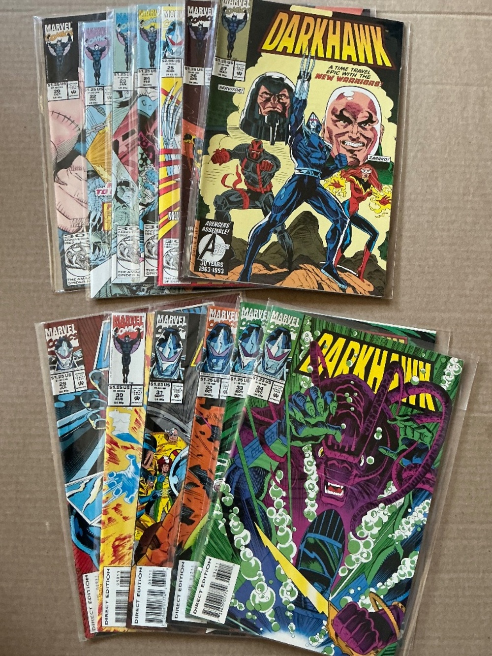 Marvel Comics Darkhawk 13 Comic Lot Issues 20,22-27,29-34